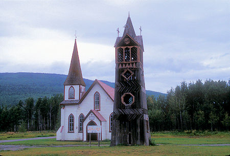St.  Paul's Anglican Church and 'old bell tower 1893' in Gitwangak, British Columbia