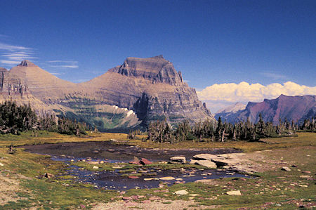 View east from Hidden Lake Trail, Logan Pass area, Glacier National Park