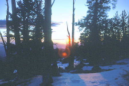 Sunset on ridge on way back to camp - 11-29-69