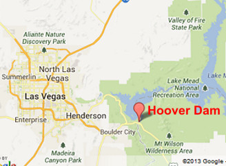 Hoover Dam Location Map