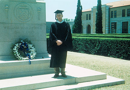 Me in my graduation gown and cap - Rice Institute - Houston, Texas