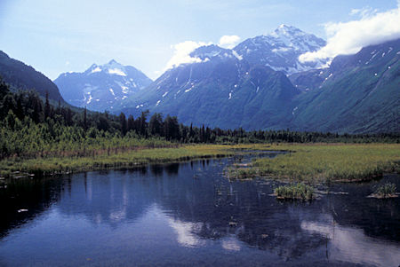 Polar Bear Peak and Eagle Peak view near Eagle River Nature Center<br>Chugach State Park, Alaska