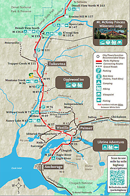 Parks Highway map south