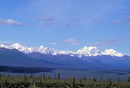 Alaska Range east from Denali Highway - Mt. Deborah and Mt. Hess