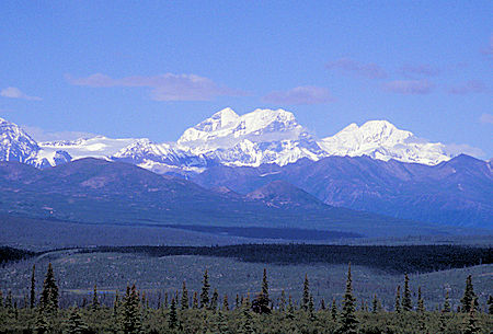 Alaska Range east from Denali Highway - Mt. Deborah and Mt. Hess
