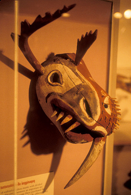 Asuerualek Tunturualek-llu Kegginaquq Mask exhibit, University of Alaska Museum of the North, Fairbanks, Alaska