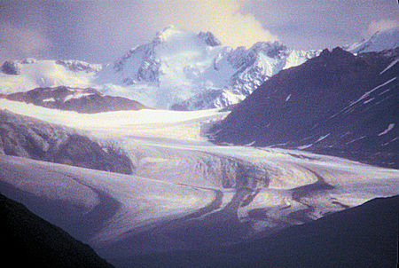 Gulkana Glacier from Richardson Memorial Summit Pass on Richardson Highway (in the rain)