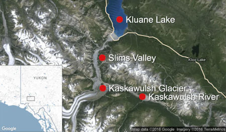 Kluane Lake area map