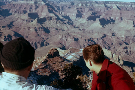 O'Neill Butte below and Cheops Pyramid across canyon from Yaki Point - Grand Canyon National Park - Dec 1961