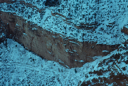 Trail below Grand Canyon Village seen from Maricopa Point - Grand Canyon National Park - Dec 1961