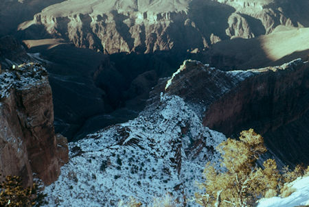 Dana Butte and Salt Creek from Powell Memorial - Grand Canyon National Park - Dec 1961