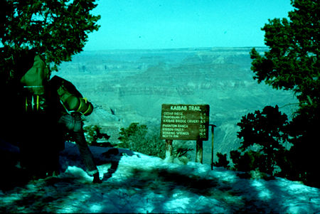 Hitting Kaibab Trail near Yaki Point - Grand Canyon National Park - Dec 1961