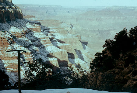 Ribs under Yavapai Point looking northwest down canyon from Kaibab Trail - Grand Canyon National Park - Dec 1961