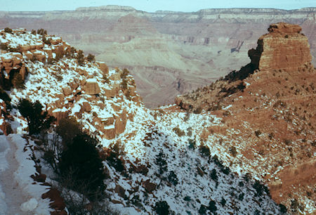 O'Neill Butte on trail looking north-northwest - Trinity Creek Canyon across canyon - Grand Canyon National Park - Dec 1961