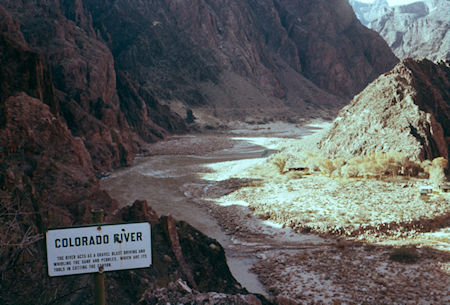Colorado River at Kaibab Bridge - Grand Canyon National Park - Dec 1961