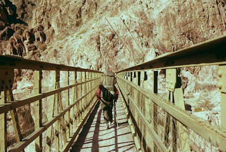 Crossing Kaibab Bridge - Grand Canyon National Park - Dec 1961