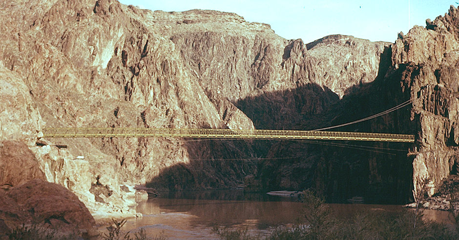 Kaibab aka Black Bridge from near campground - Grand Canyon National Park - Dec 1961