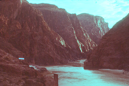 Granite Gorge in the morning from Kaibab Bridge - Grand Canyon National Park - Jan 1962