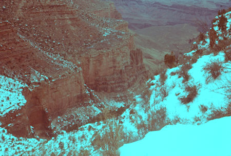 Looking back down Bright Angel Trail from near 6,000' - Grand Canyon National Park - Jan 1962