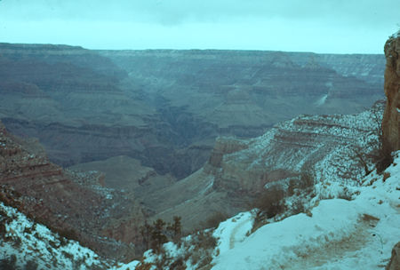 Bright Angel Canyon, etc. from near top of Bright Angel Trail - Grand Canyon National Park - Jan 1962