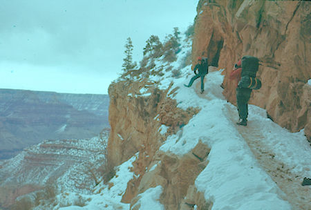 Rest stop near top of Bright Angel Trail - Grand Canyon National Park - Jan 1962