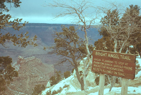 End of the Bright Angel Trail and the trip - Grand Canyon National Park - Jan 1962
