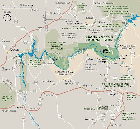 Grand Canyon National Regional Map