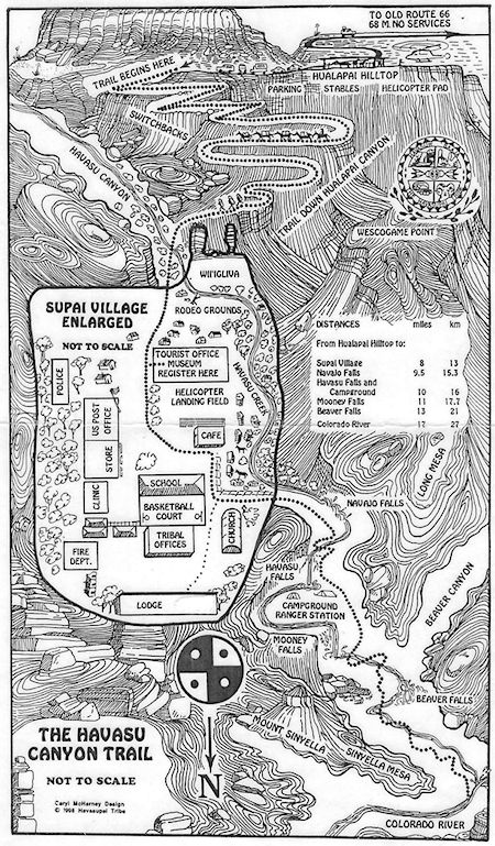 Supai Trail Map - Havasupai Indian Reservation