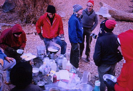 Breakfast at camp below Havasu Falls - Grand Canyon National Park - Dec 1962