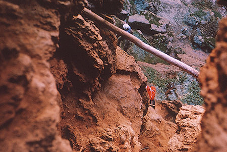 Trail down to bottom of Mooney Falls - Grand Canyon National Park - Dec 1962 (part of Havasupai Indian Reservation as of 1975)