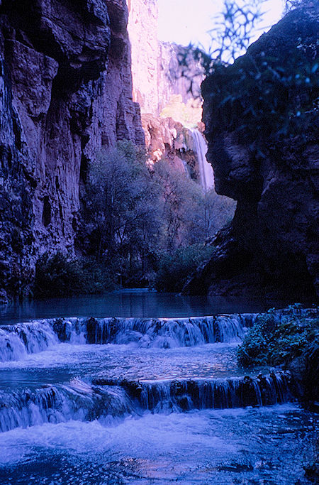 Mooney Falls and Havasu Creek - Grand Canyon National Park - Dec 1962 (part of Havasupai Indian Reservation as of 1975)