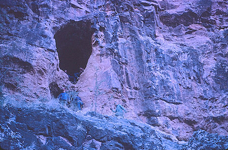 Mine opening on canyon wall - Grand Canyon National Park - Dec 1962 (part of Havasupai Indian Reservation as of 1975)