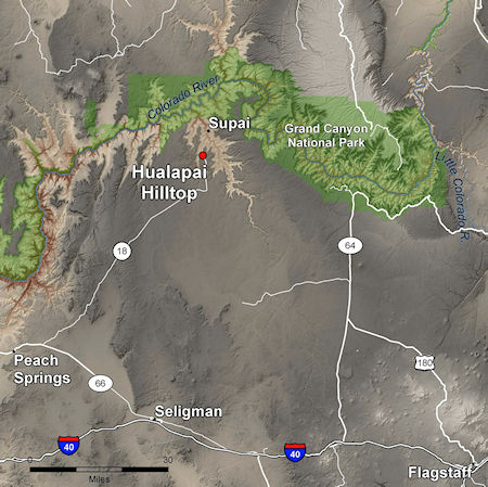 Havasu Canyon Location Map