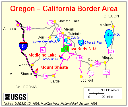 Mt. Shasta area map - USGS drawing