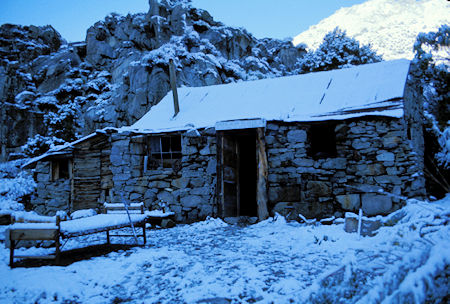 Green Bear Mine cabin where we camped in the snow on both trips