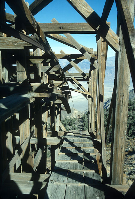 Saline Valley Salt Tram Summit Station view toward Saline Valley - 1977