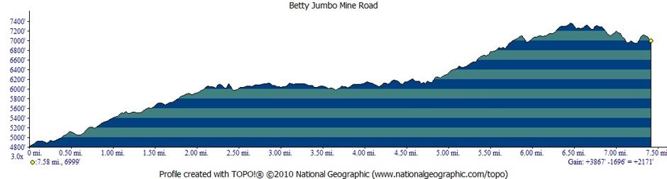Betty Jumbo Mine Road profile