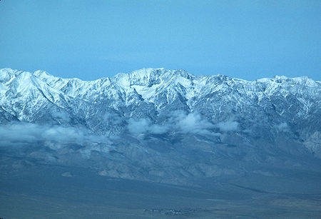 Mt. Baxter, Diamond Peak, town of Independence from Mount Inyo
