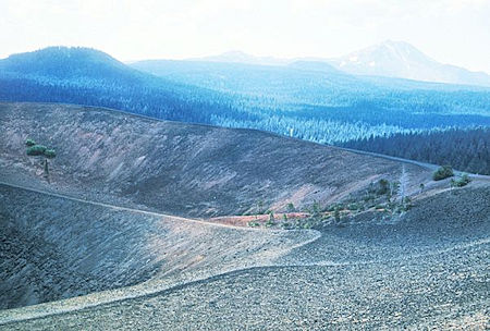 Cinder Cone - Lassen Peak in the haze