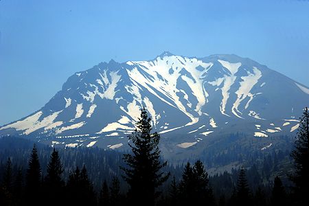 Lassen Peak from near the Devastated Area with some haze from forest fires