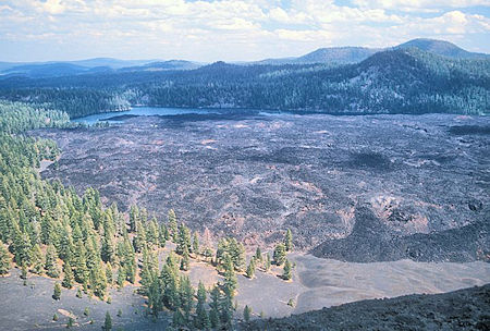 Butte Lake and Fantastic Lava Beds from Cinder Cone