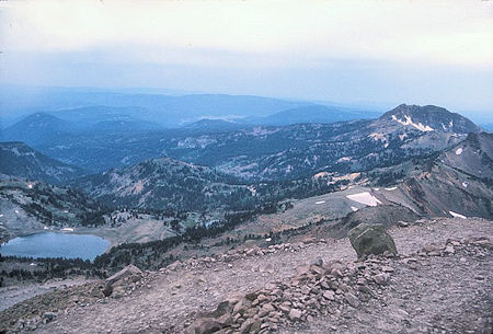 Helen Lake and Brokeoff Mountain from Lassen Peak trail