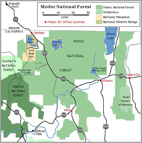 Modoc National Forest Map - USFS Drawing