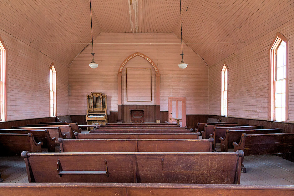 Interior of the restored Methodist Church in 2012