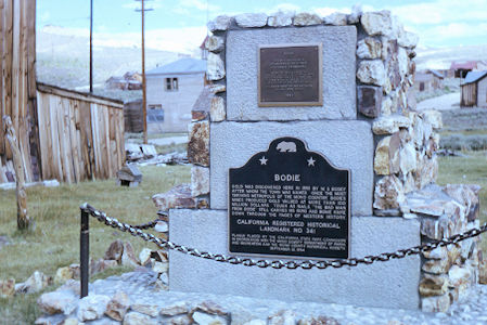 Bodie State Historic Park monument - 8-25-62