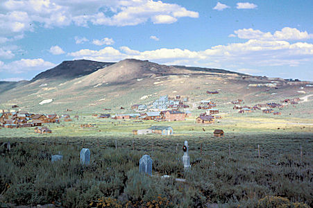 Bodie and the mines from cemetery at Bodie State Historic Park - 8-25-62