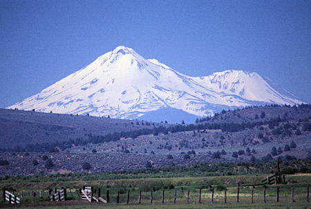 Mt. Shasta from south of Klamath Falls, Oregon off US 97