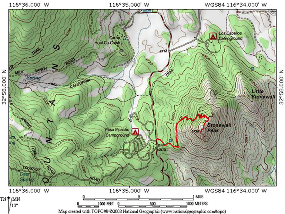 Stonewall Peak Trail Map