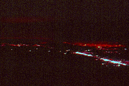 Banning-Baumont Lights from top of San Jacinto Peak - 1-7-61