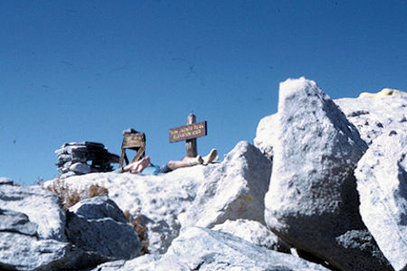 Scott Henderson and Marty Kress resting on top of San Jacinto Peak - 10-9-65